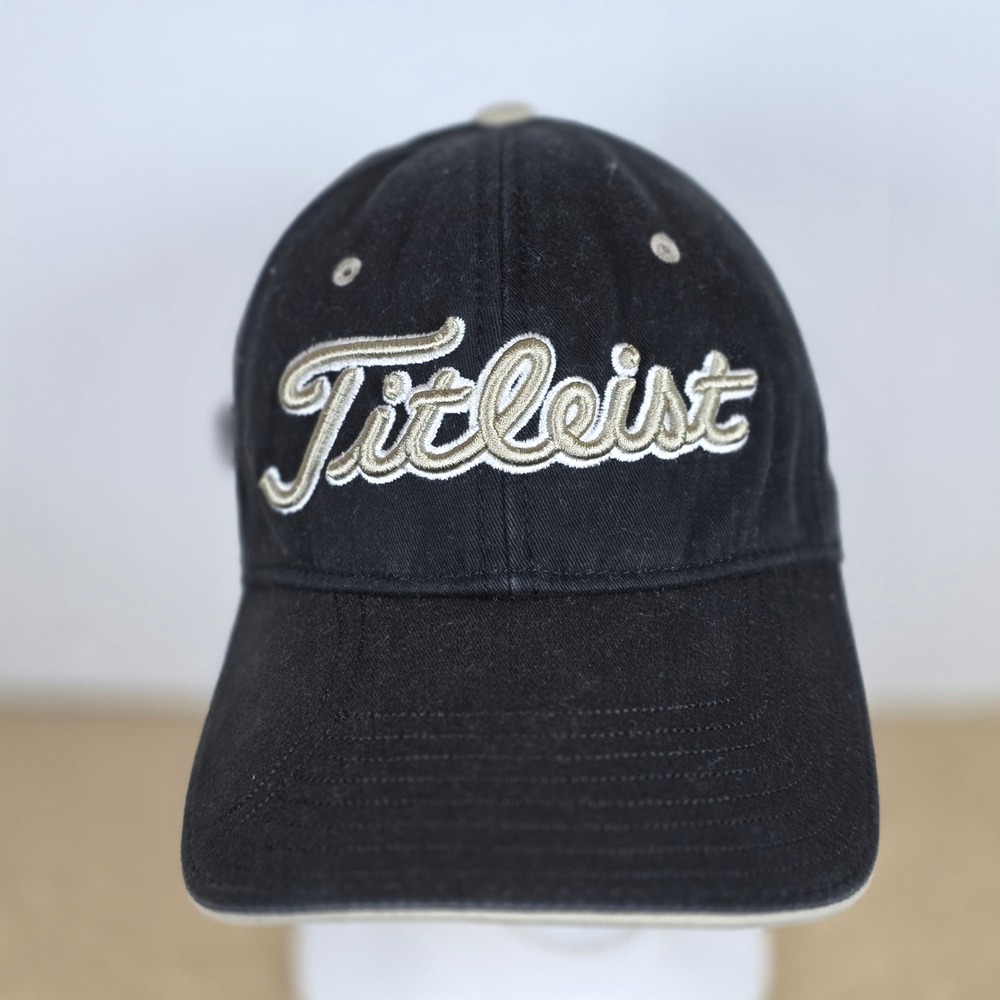 Titleist Black Golf Cap Hat Adjustable Strap Embroideredβ Logo by New Era